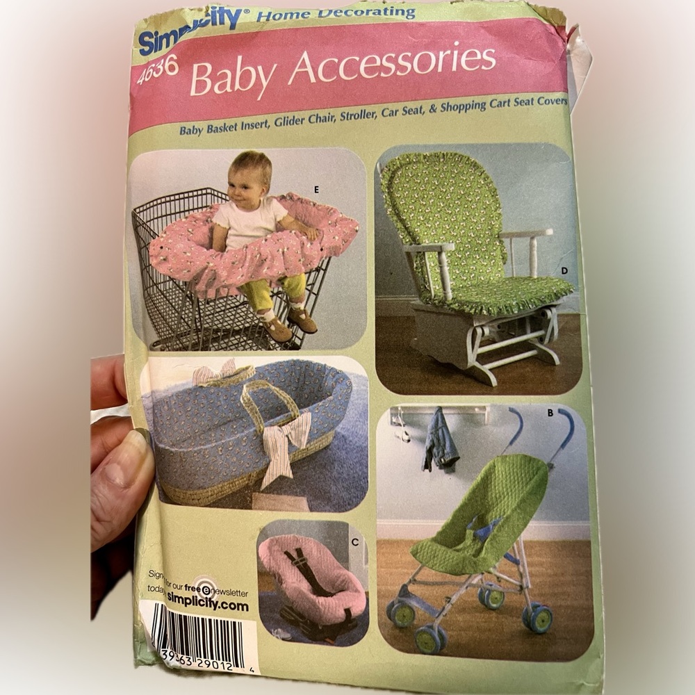 Simplicity Pattern #4636 Baby Accessories Home Decorating 2005 Sewing Fabric